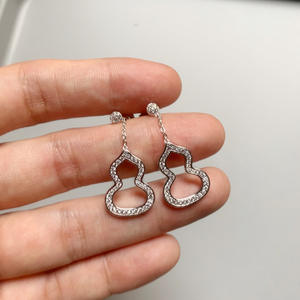 Orecchini Pendenti in Oro Bianco con Cristalli e Strass, Micro Incastonatura, Trendy, da Festa, Moda Femminile - Product Image 4