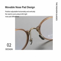 Lunettes rétro unisexes en acétate à monture ronde Hawksbill, plaquées titane