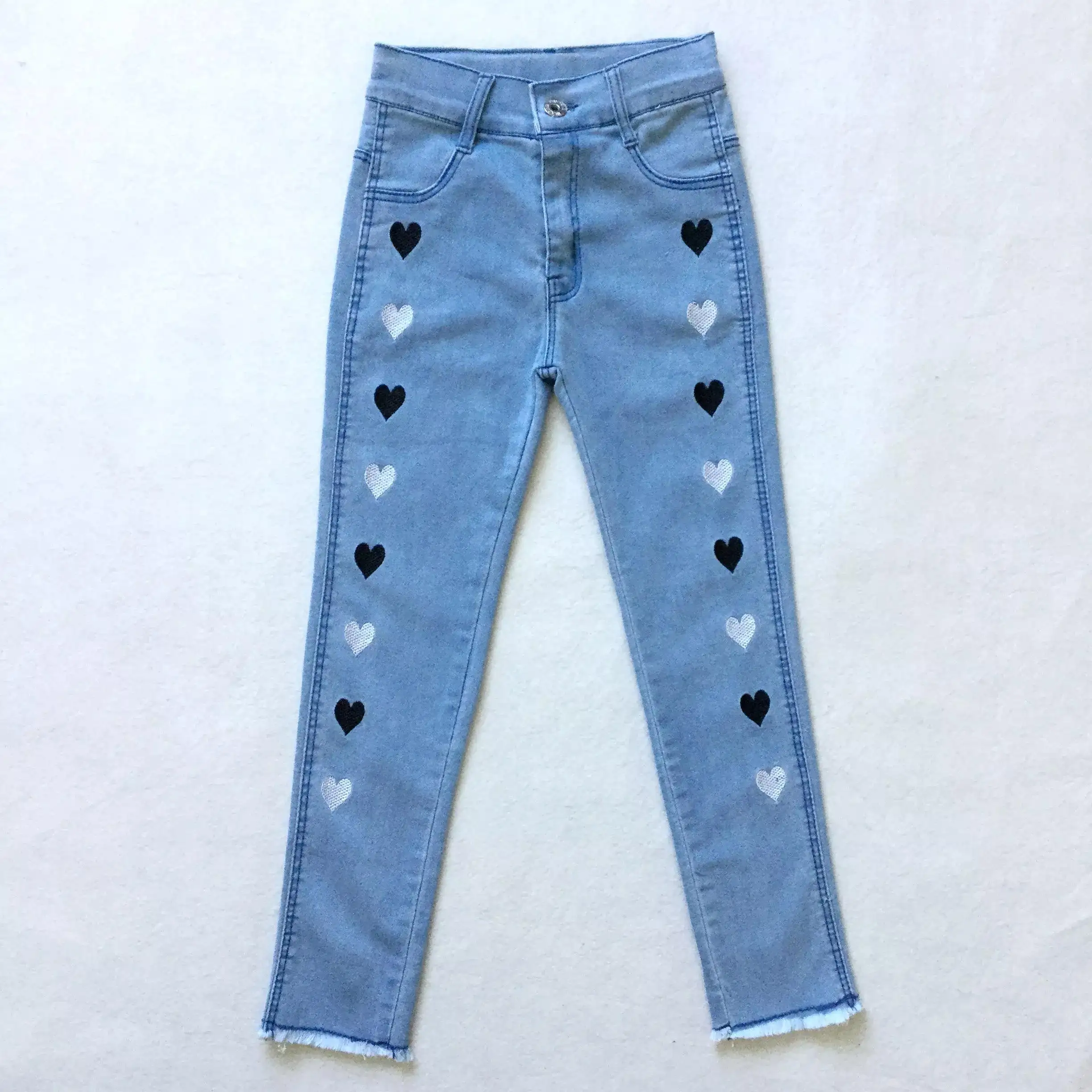 Factory wholesale price kids girls jeans children pants denim trousers jeans for girl kids