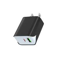 Mayoristas B2B, Cargador de Pared USB C de Doble Puerto 1C1A de 20W con Tecnología GaN, Mini Adaptador de Carga Rápida Compacto PD