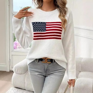<span class=keywords><strong>Cardigan</strong></span> lungo su misura da donna con motivo a bandiera lavorato a maglia stile coreano Versatile e traspirante per abiti autunnali all'ingrosso - Product Image 6