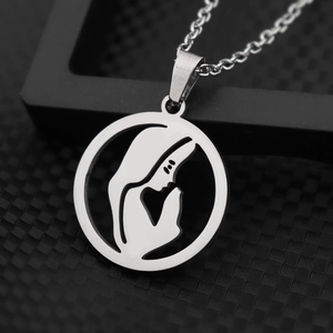 Collar con Colgante de Retrato <span class=keywords><strong>Rayer</strong></span>, Alta Calidad, Acero Inoxidable Chapado en Oro de 18K, Collar con Colgante de Virgencas, Joyería Fina, Cadena de Eslabones - Product Image 3