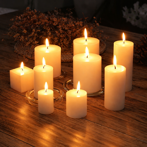 Velas de Pilar Blancas sin Perfume, Velas de Cera de Larga Duración para Bodas, Decoración del Hogar, Ceremonias Religiosas, Eventos Festivos, Iluminación de Mesa - Product Image 3