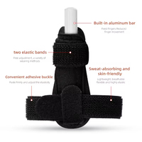 Attelle de doigt, support stabilisateur pour l'immobilisation des doigts index, médian, annulaire et du petit doigt