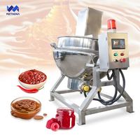 Marmite à sauce chili à vapeur/gaz/électrique, machine à mélanger les cacahuètes caramélisées, cuiseur alimentaire, bouilloire à enveloppe avec chauffage au gaz