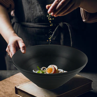 Bol Ramen Ensembles de bols à soupe en grès Ensemble de cuisine personnalisé noir Ustensiles de cuisine Style japonais Grandes nouilles en céramique et restaurant