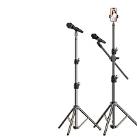 Nouveau support de microphone universel sur pied en métal à tige unique, support multifonctionnel rétractable
