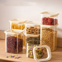 Pot en verre carré hermétique et empilable en borosilicate avec couvercle transparent, compatible micro-ondes, écologique, pour le stockage des épices et des sucreries