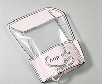 Sacs auto-adhésifs transparents miniatures mignons de style dessin animé, pochettes de rangement pour badges et bijoux Kawaii, sacs à fermeture éclair transparents pour pinces à cheveux, maquillage
