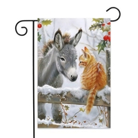 Drapeaux de jardin personnalisés en polyester pour l'extérieur, double face, 12x18 pouces, bannière décorative pour la cour, drapeau de jardin personnalisé pour les fêtes de Noël