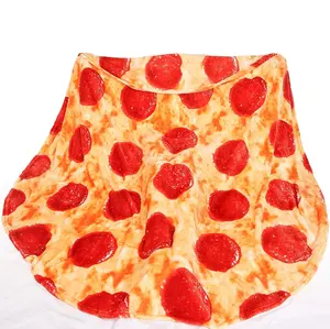 Grosir selimut Pizza melempar selimut flanel mewah mikro lembut selimut sublimasi kustom bulu untuk anak-anak dan dewasa