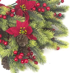 Ramas de Aloe Vera con Bayas Rojas para Decoración de Árboles de Navidad, Manualidades, Centro de Mesa Interior, Ramo Navideño Artificial de 1 Pieza con Piñas - Product Image 3