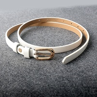 Ceinture en PU Tendance pour Femme, Taille Fine, Simple et Polyvalente, Accessoire Vestimentaire avec Boucle en Alliage
