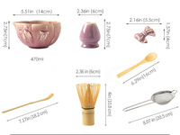 Ensemble de 4 bols à matcha en céramique au design Japandi moderne, motif pétale, écologique et durable, Guangdong par Xy