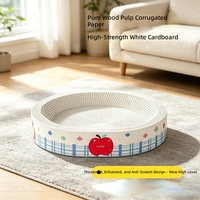 Lit-griffoir pour chat en carton ondulé blanc haute densité, durable, anti-déchirure, style épuré, pour vente en gros et dropshipping