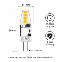 Ampoule LED SMD G4 1,5W 12V AC/DC Silicone 150LM 2700K/3000K/6000K 360° Sans Scintillement Résidentielle Remplace les Halogènes CE LVD RoHS