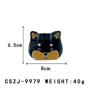 YIYI OBM 8cm pinzas para el pelo de acetato de oso marrón estampado UV cara de perro pinzas para el pelo azul diseño Animal Original pinzas para el pelo personalizadas - Product Image 2
