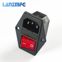 C14 prise de courant fusible unique KCD4 25x30mm interrupteur de lumière Type à vis 3 prises ca en laiton 10A évalué CCC CB TUV CE KC pour certifié