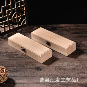 Boîte en bois de pin faite à la main, rectangulaire, pour bijoux, montres, lunettes, emballage cadeau, organisateur de bureau en bois massif - Product Image 1