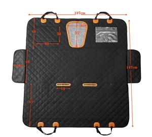 Grande housse de siège pliable imperméable en coton Oxford noir pour animaux de compagnie, transporteur de chien lavable avec motif uni pour chats - Product Image 5