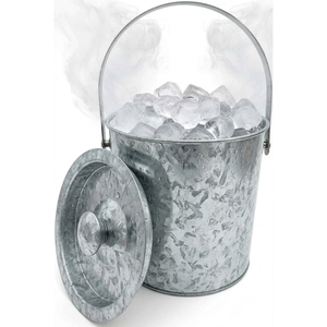 Grand seau à glace décoratif en alliage d'aluminium avec poignée robuste, durable et éco-responsable pour le stockage de la glace et le refroidissement de la bière à la maison - Product Image 6