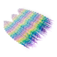 Cheveux synthétiques bouclés 24 pouces, vague d'eau, tresse crochet, fibre haute température, rose blond arc-en-ciel, extensions de tressage, 300g