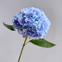 Vente en gros de grandes fleurs artificielles en soie, hortensias à tige unique, bleu, vert, rose, pour la décoration de mariage, de la maison, des événements et des fêtes
