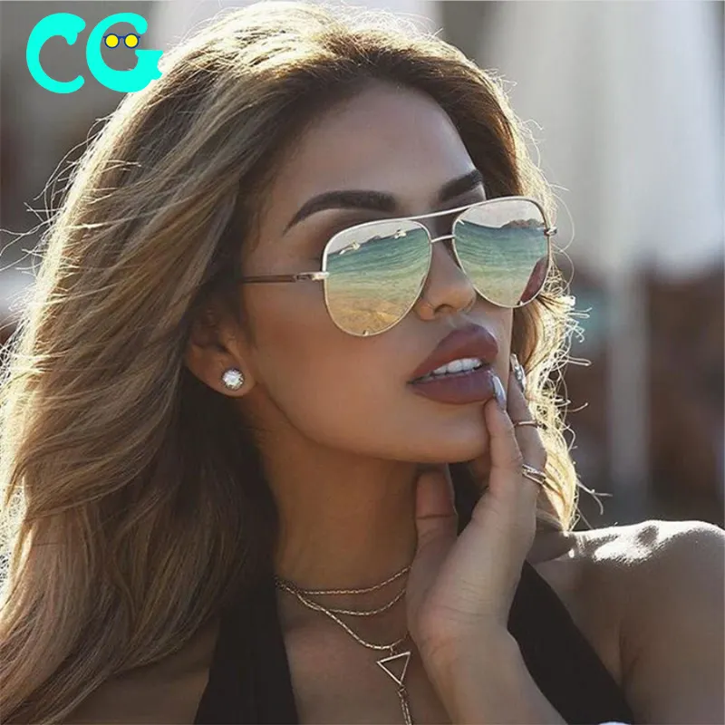 Fashion Women Vintage Aviation Style Sunglasses Female Cool Color Mirror Brand Design Sun Glasses Oculos De Sol