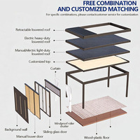 Pérgola de Patio Exterior Motorizada con Persianas de Aluminio y Elemento Calefactor Integrado para Uso en Noches Frescas