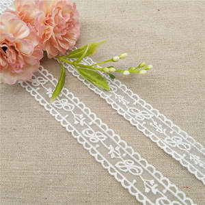 Dentelle en organza / dentelle en maille de polyester avec broderie complexe soluble dans l'eau pour textiles de maison, sacs, projets de décoration DIY - Product Image 2