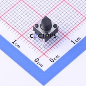 YTS-D001-160 Tactile Switch Through hole Component (THT)-4P,6x6mm Switch Single Pole Single Throw Round Button 1.6N Through Hole - Product Image 1