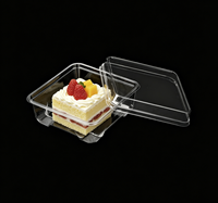 Boîte à dessert jetable en PET transparente, type clamshell, pour mochi, snacks de riz glutineux, sushi et hamburgers, personnalisable