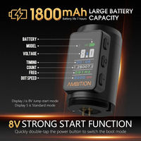 Ambition Vibe Max 1800mAh 2.5-3.5-4.0-4.5mm slaglengte Direct Drive Professionele Draadloze Tattoo Pen Machine met 36mm/32mm grip