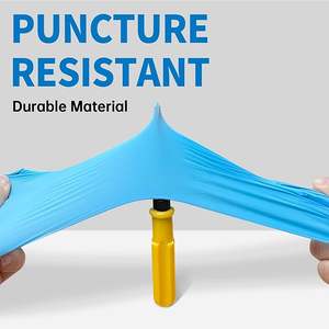 Gants en <span class=keywords><strong>nitrile</strong></span> jetables bleus sans poudre, 100 pièces par boîte, 3/4 mil, bouts des doigts texturés, usage industriel, transformation alimentaire - Product Image 3