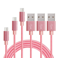 Kabel Data Sinkronisasi dan Pengisian Daya USB Micro Nylon Braided Tahan Lama Ukuran 3ft 6ft 10ft untuk Ponsel Android (Promo)