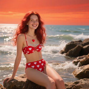 Custom Dames Plus Size Driehoek Bikini Tweedelig Sexy Badpak Met Digitale Bedrukte Brutale Onderkant Xs Maat Badpak - Product Image 2