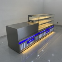 Vitrine réfrigérée sur mesure en verre trempé marbré, écran LED, éclairage tricolore, facile à nettoyer, verticale