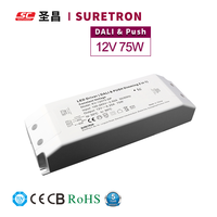Transformateur à variation d'intensité Dali, 3100 mA, tension constante, driver LED 75 W, 24 V CC, alimentation LED, éclairage LED, CE ROHS 0.45