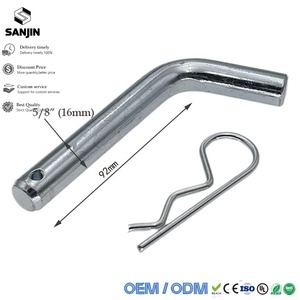 <span class=keywords><strong>Goupille</strong></span> et clip de remorquage de 5/8 pouces de diamètre, composants de remorquage avec finition zinguée, adaptés aux grandes tondeuses à gazon, tracteurs et chariots - Product Image 4