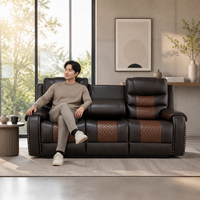 Fauteuil inclinable manuel Frank Wholesale 3 places en cuir respirant à gravité zéro pour villa, mobilier de salon