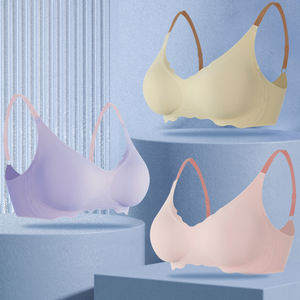 Biancheria intima da donna con motivo floreale <span class=keywords><strong>in</strong></span> lattice traspirante e senza cuciture taglie forti reggiseno intero con Logo Push-Up sulla tazza - Product Image 3