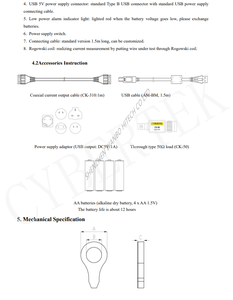 CYBERTEK CPHX9012B Sonde de courant haute fréquence à bobine Roche Le diamètre intérieur de l'anneau de la sonde est de 6mm. - Product Image 6