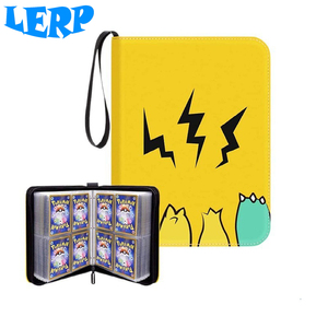 2022 Amazon Hot Sale Leather Custom 4 Pocket 400 Cards Pokemon Trading Card Binder Sleeves Holder Folder Album