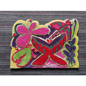 Décoration murale de luxe en peluche avec fleur colorée, 1 pièce, tapis décoratif, Logo personnalisé, nouveauté - Product Image 5