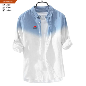 <span class=keywords><strong>Camicia</strong></span> da <span class=keywords><strong>uomo</strong></span> personalizzata in cotone biologico certificato, con stampa cinese, tinta a gradiente, bottoni, maniche lunghe, stile High Street, per l'autunno - Product Image 1