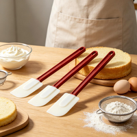Spatula Silikon Tahan Panas, Pengikis Kue Anti Lengket, Spatula Krim dengan Gagang PP, Aman untuk Mesin Cuci Piring, Set Alat Panggang