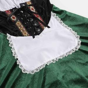 Vestido Oktoberfest para mujer Vestido <span class=keywords><strong>de</strong></span> sirvienta <span class=keywords><strong>de</strong></span> cerveza con gargantilla Disfraces <span class=keywords><strong>de</strong></span> fiesta verdes - Product Image 4