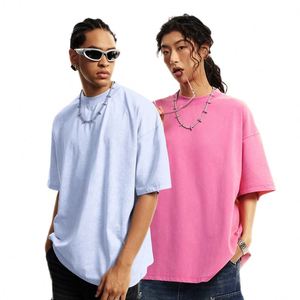 Camiseta de Algodón para Hombre, 230 g/m², para Primavera/Verano, con Logotipo OEM, Estilo Deportivo Holgado, Sensación Fresca, Juvenil, Casual, Solona - Product Image 1