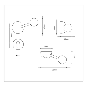 Cerradura de Puerta Redonda de Cerámica Roja con Aleación de Zinc, Cerradura Silenciosa para Dormitorio, Manija de Puerta de Madera para Interiores, Sistemas de Entrada Simétricos - Product Image 5