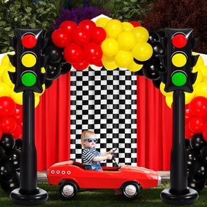 MAKE WAVES Semáforo Inflable de PVC con Soporte de 59 pulgadas de altura, Impermeable, Portátil, Decoración para Fiestas Temáticas de Tráfico Infantiles y Accesorio para Juego de Imitación - Product Image 2